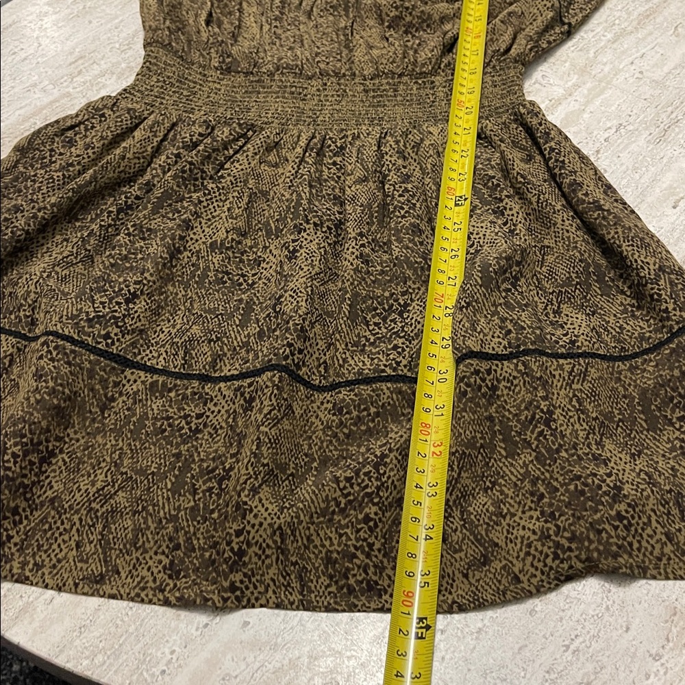 RAILS Faren Sepia Python Smocked Waist Ruffle Detail , long Sleeves Sz M - Picture 8 of 16